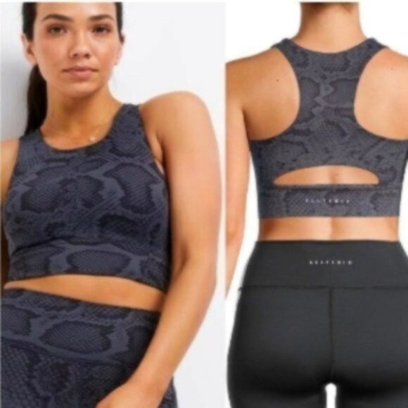Anthropologie Other - Anthropologie Women's Blue All Fenix Snake Long Sports Bra Size XS